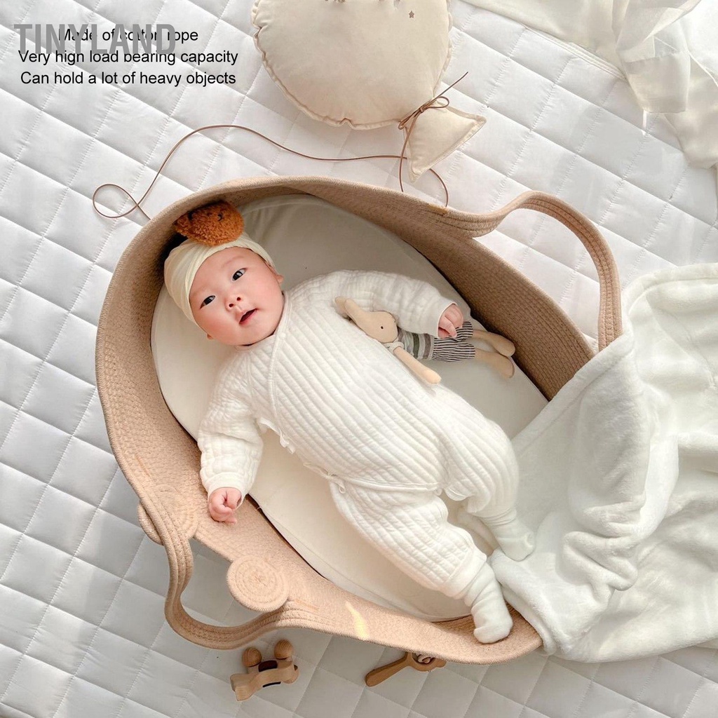 Hàng HOT TinyLand Rổ em bé ra di động em bé dệt giỏ sơ sinh xả giỏ xe an toàn ngủ giỏ giường