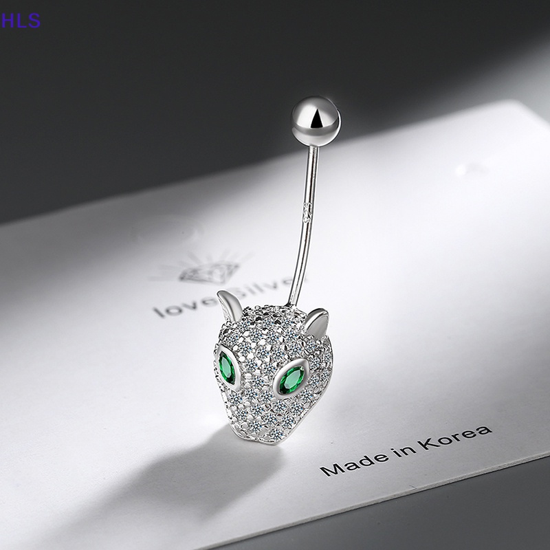 Khuyên Rốn Họa Tiết Da Báo Đính Đá Zircon Thời Trang