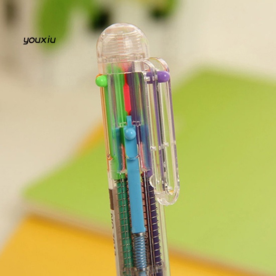 Xy * 6 màu bút bi mực dầu 0,5mm văn phòng trường học bút bi viết trơn