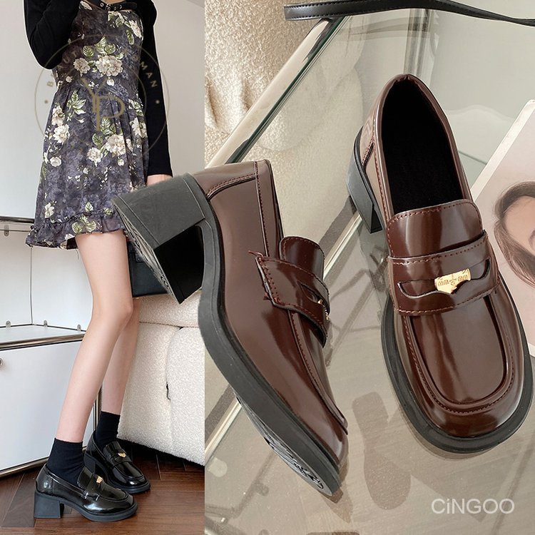 Giày Búp Bê Da PU Mũi Tròn Đế Thấp Thời Trang Nữ