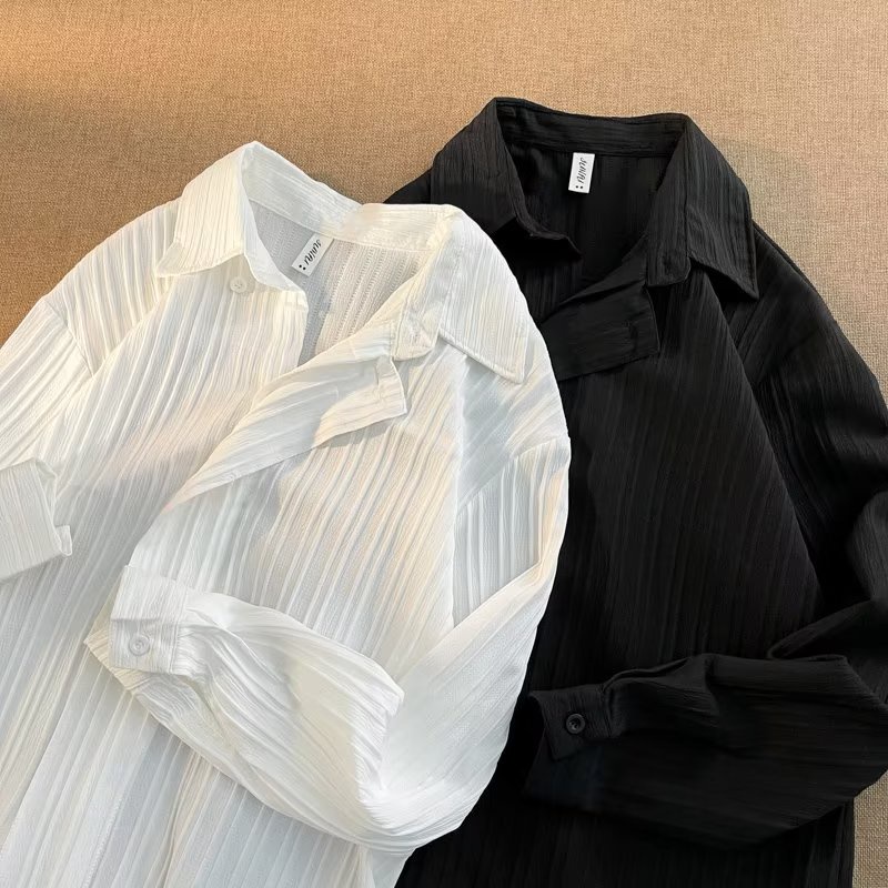 Áo Sơ Mi Dài Tay Vải Mỏng Thời Trang Mùa Xuân Hè Giản Dị Dành Cho Nam