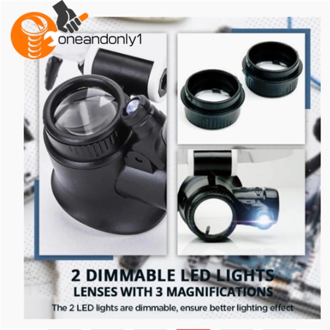 Kính Lúp Phóng Đại 8x 15x 23x Có Đèn Led Chuyên Dụng Sửa Chữa Đồng Hồ Điện Tử