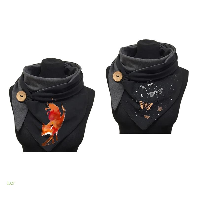 Khăn Choàng Cổ Tam Giác Có Nút Trang Trí Cho Nữ