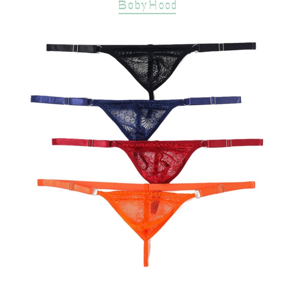 Men Lace Thongs Briefs Bulge Pouch G-String Lace Low Waist See-through#BBHOOD