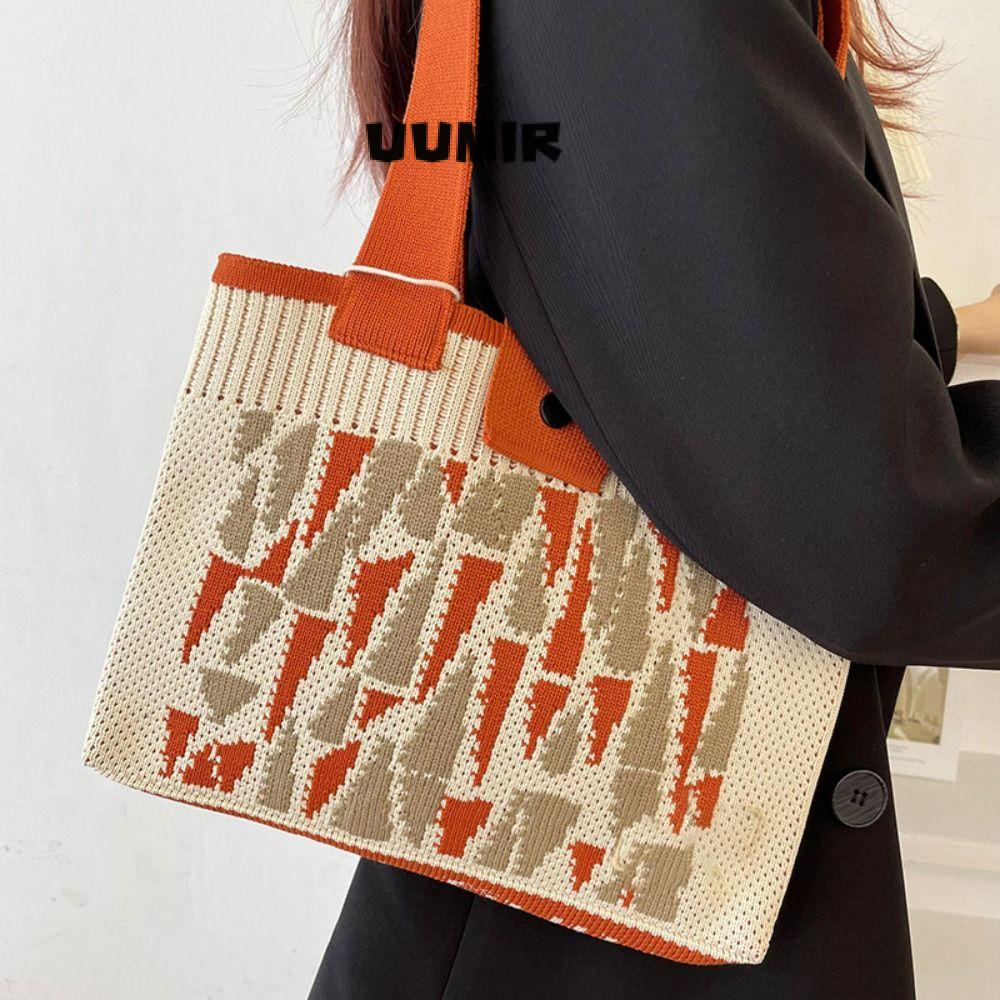 UUMIR Túi Xách Đan Len Thủ Công Sức Chứa Lớn Màu Sắc Thắt Nút Dành Cho Nữ