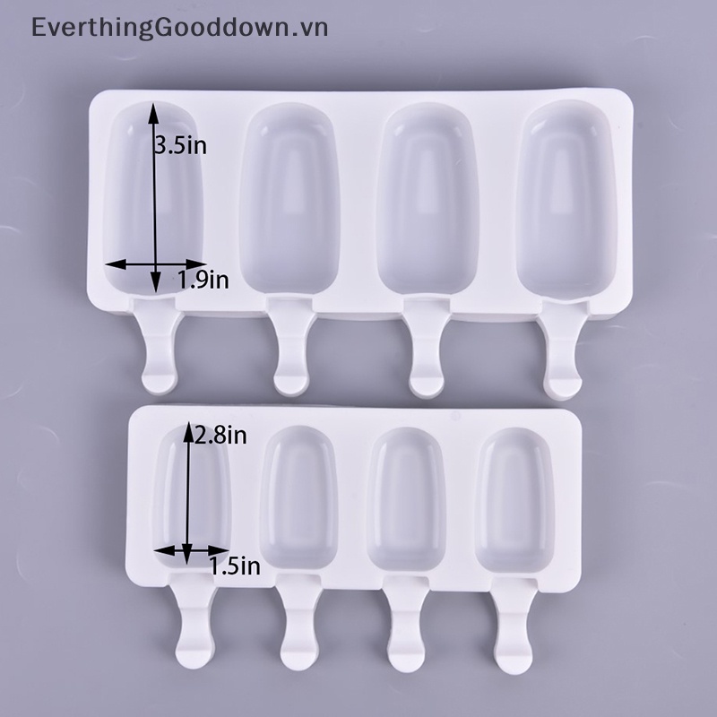 Khuôn Silicon Làm Kem Que Gồm 4 Ngăn Tiện Dụng