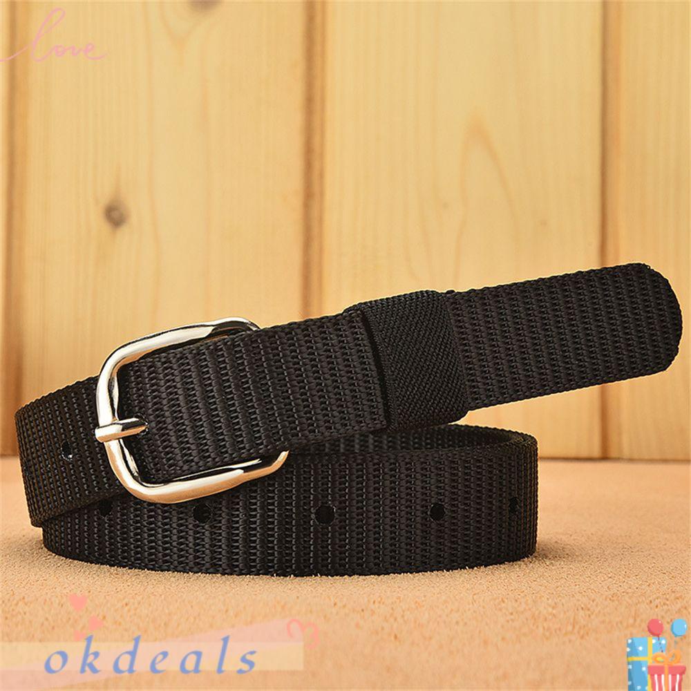 OKDEALS Thắt Lưng Bện Dây Với Khóa Kim Loại Cổ Điển Cho Nam Nữ