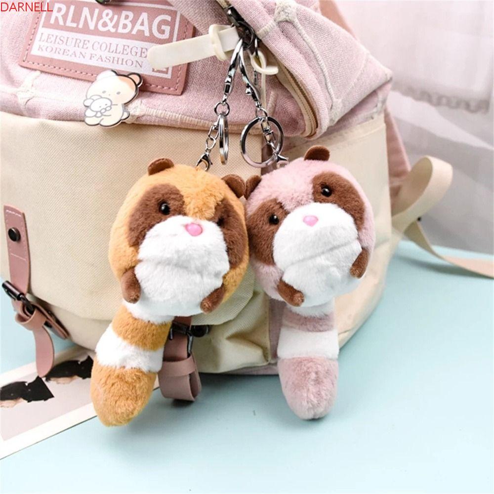DARNELL Móc Khóa Hình Gấu Bông Đuôi Dài Mềm Mại Dễ Thương