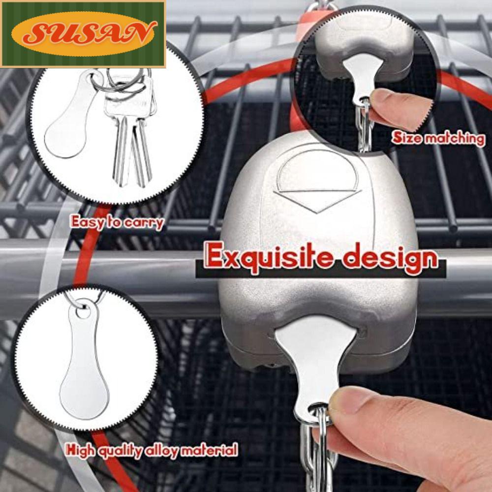 SUSANS Móc Khóa Mua Sắm Bằng Hợp Kim Nhôm Nhỏ Gọn