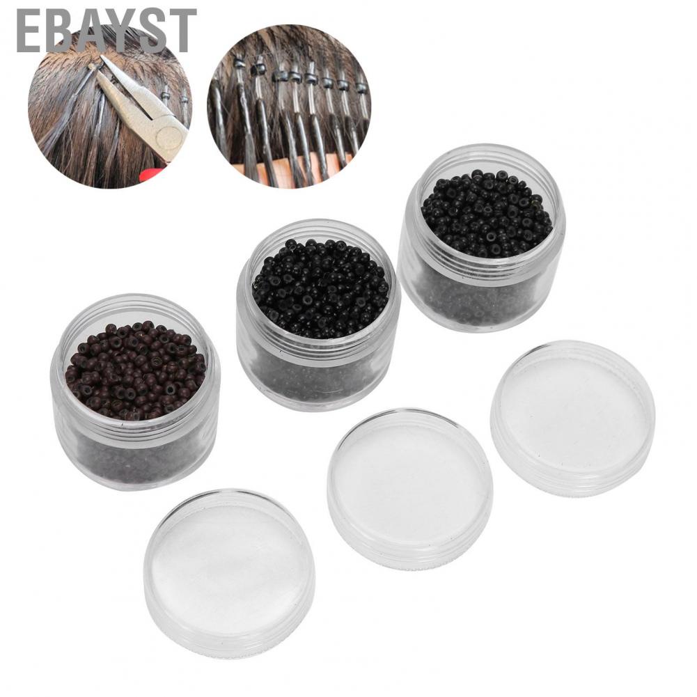 Ebayst Hair Extension Ring  3000pcs 3.0mm Silicone Micro Links Rings Small Comfortable Lined Beads Extensions Tool for Making All Kinds of Wigs and