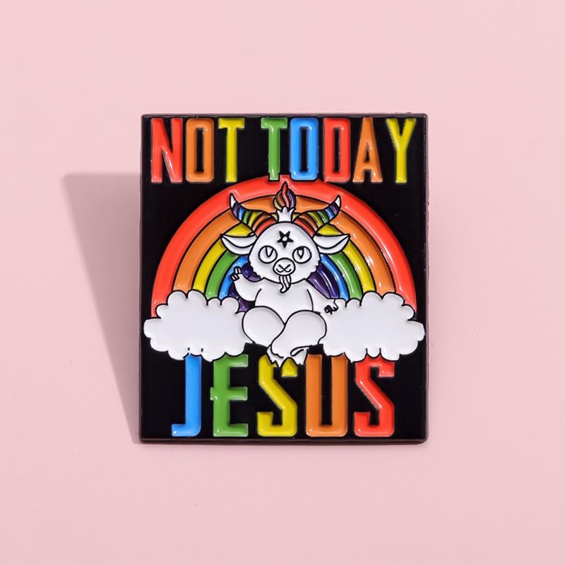 Trâm Cài Áo Kim Loại Màu Sắc Cầu Vồng In Chữ 'NOT TODAY' ' ​​Huy Hiệu Cài Áo / Ba Lô Thời Trang