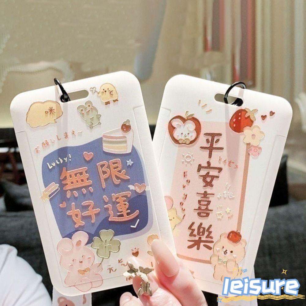 LEISURE Ví Đựng Thẻ ID Bằng Nhựa Kiểu Dáng Dễ Thương Cho Bé