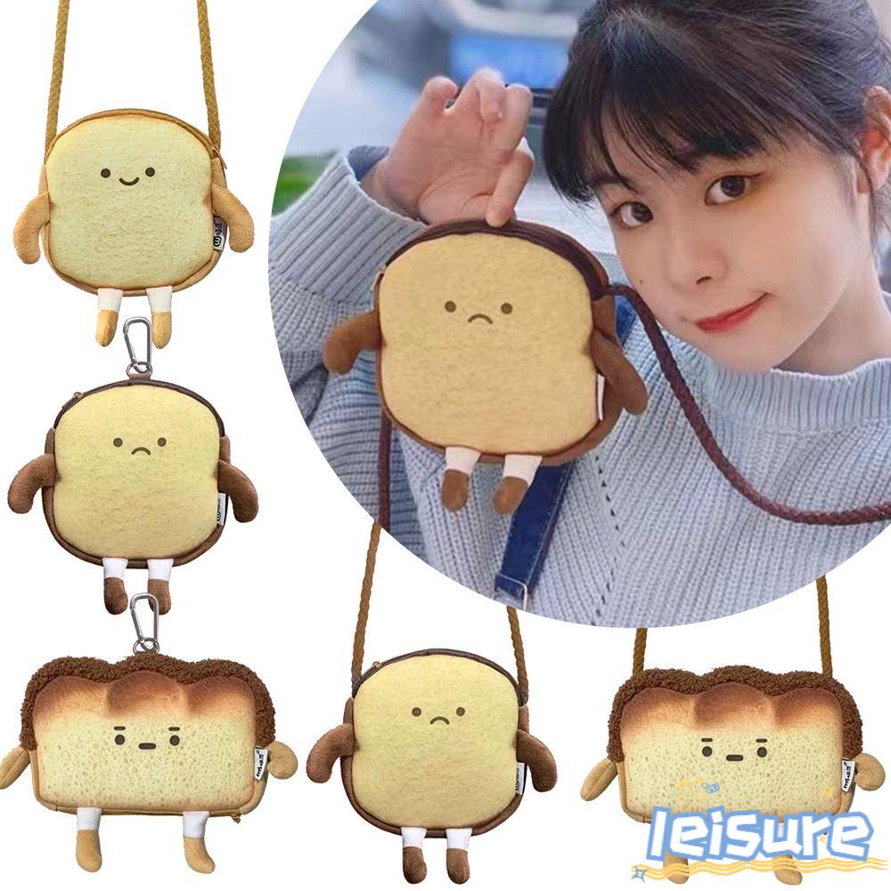 LEISURE Túi Xách Hình Bánh Mì Nướng Hoạt Hình Đáng Yêu
