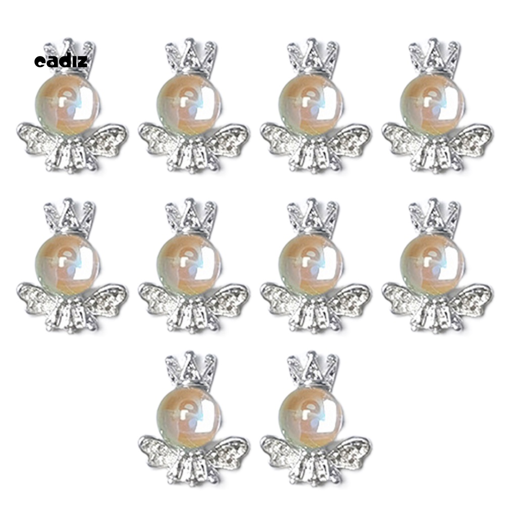 Set 10 Phụ Kiện Trang Trí Móng Nghệ Thuật Hình Vương Miện Bằng Hợp Kim DIY