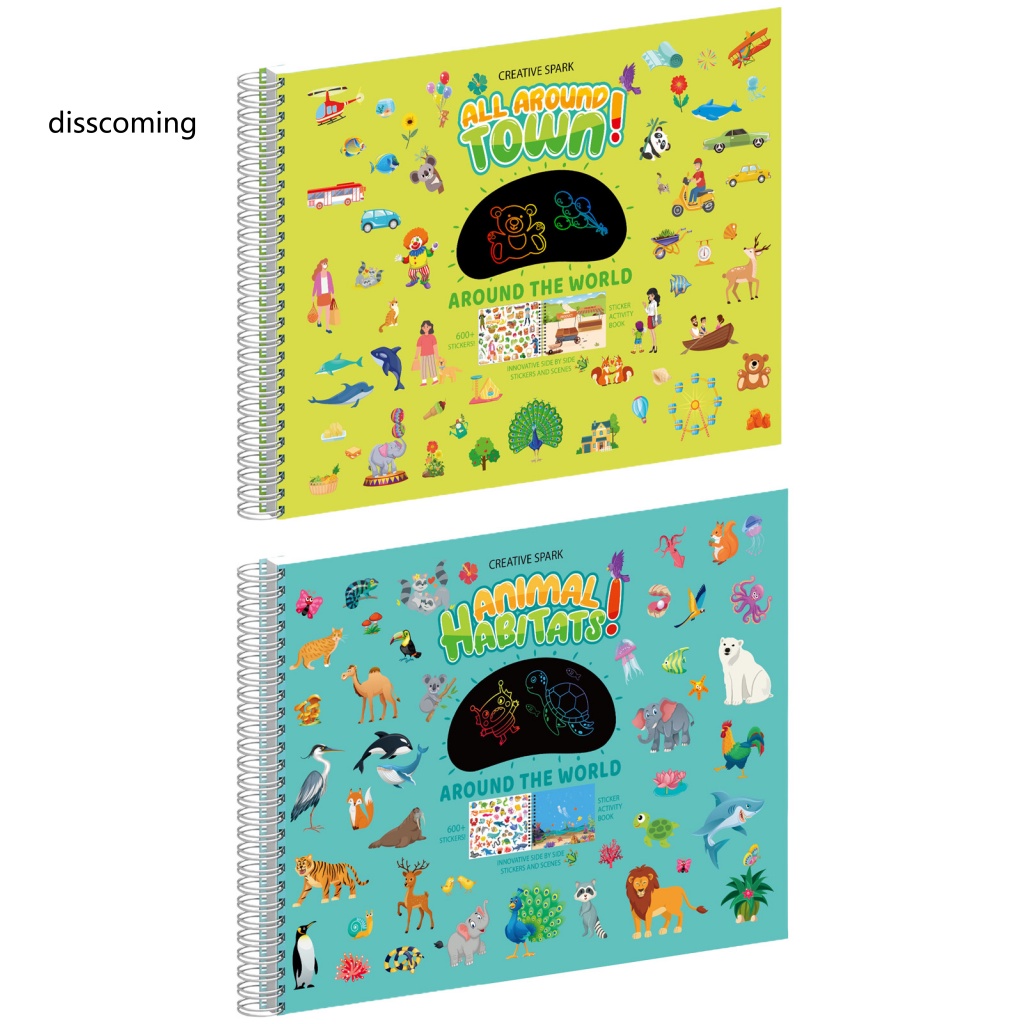 Áo Thun In Hình SL SL SL SL Thời Trang Cá Tính| Sách Hình Dán Thành Phố Động Vật / Thành Phố Tương Tác Giáo Dục Sớm Cho Bé