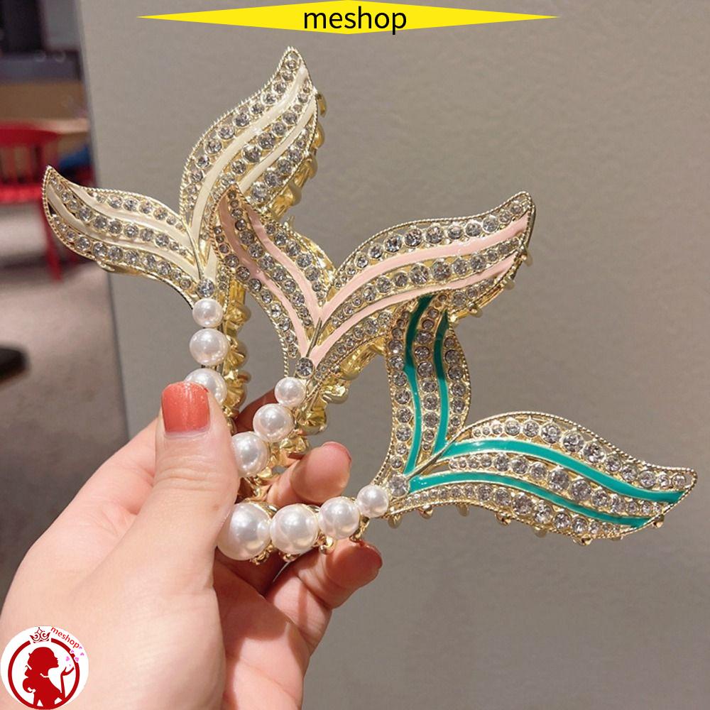 ME Kẹp Tóc Đuôi Ngựa Bằng Kim Loại Đính Đá Thời Trang Cho Nữ