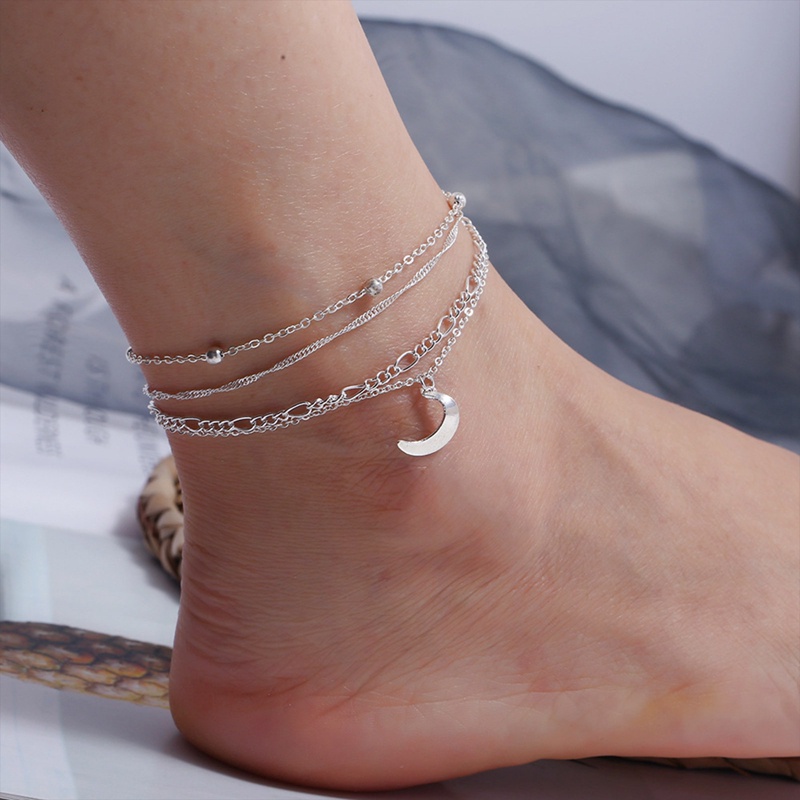 Ygt SET 4 Lắc Chân Nhiều Lớp Đính Hạt Pha Lê Phong Cách Boho Cho Nữ