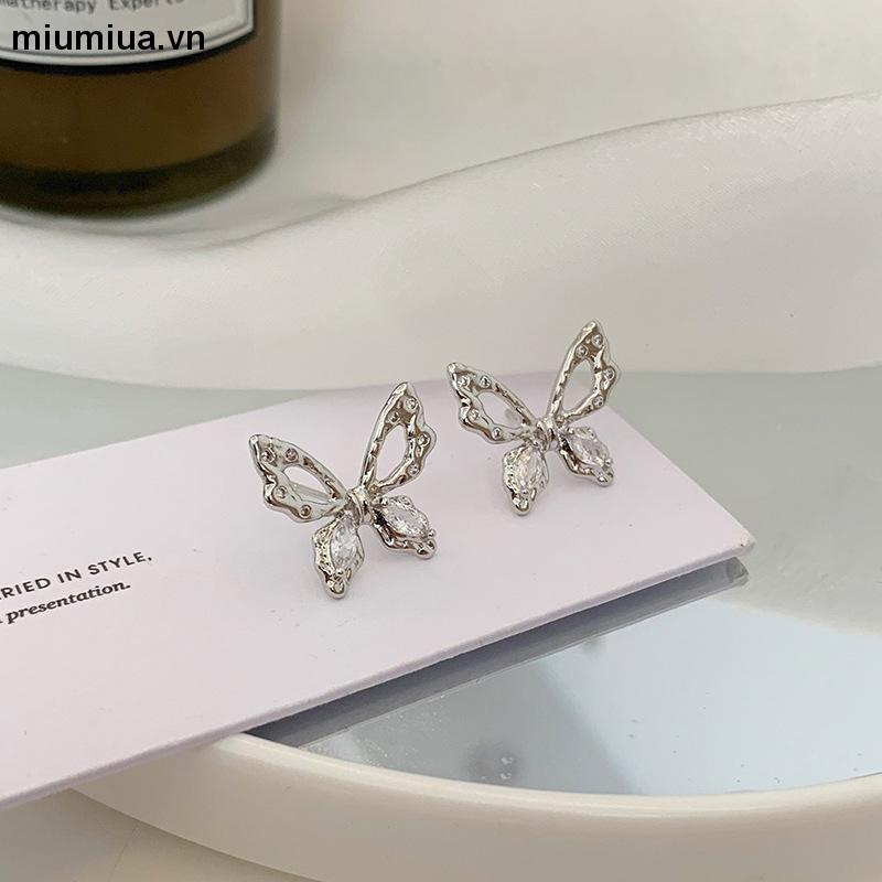 Miumiua🔮Bông Tai Mạ Bạc 925 Hình Bướm Siêu Nữ Tính Sang Trọng