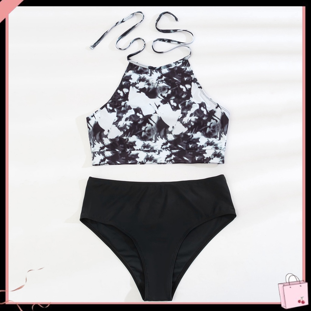 Bộ Bikini 2 Mảnh Màu Sắc Tương Phản Thời Trang Mùa Hè Cho Nữ