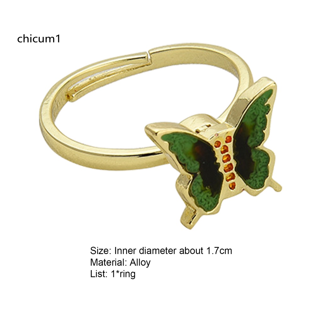 Nhẫn Cưới Dạng Mở Hình Hoa Cúc / Bướm Có Thể Điều Chỉnh Kích Cỡ Cho