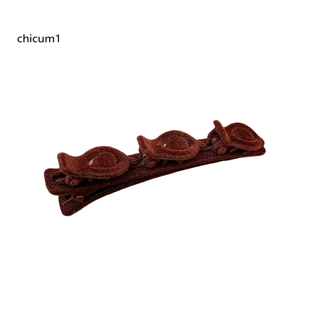 Kẹp Tóc CC Bằng Thép Không Gỉ Màu Trơn Chống Trượt Có Răng Tiện Dụng Cho Nữ