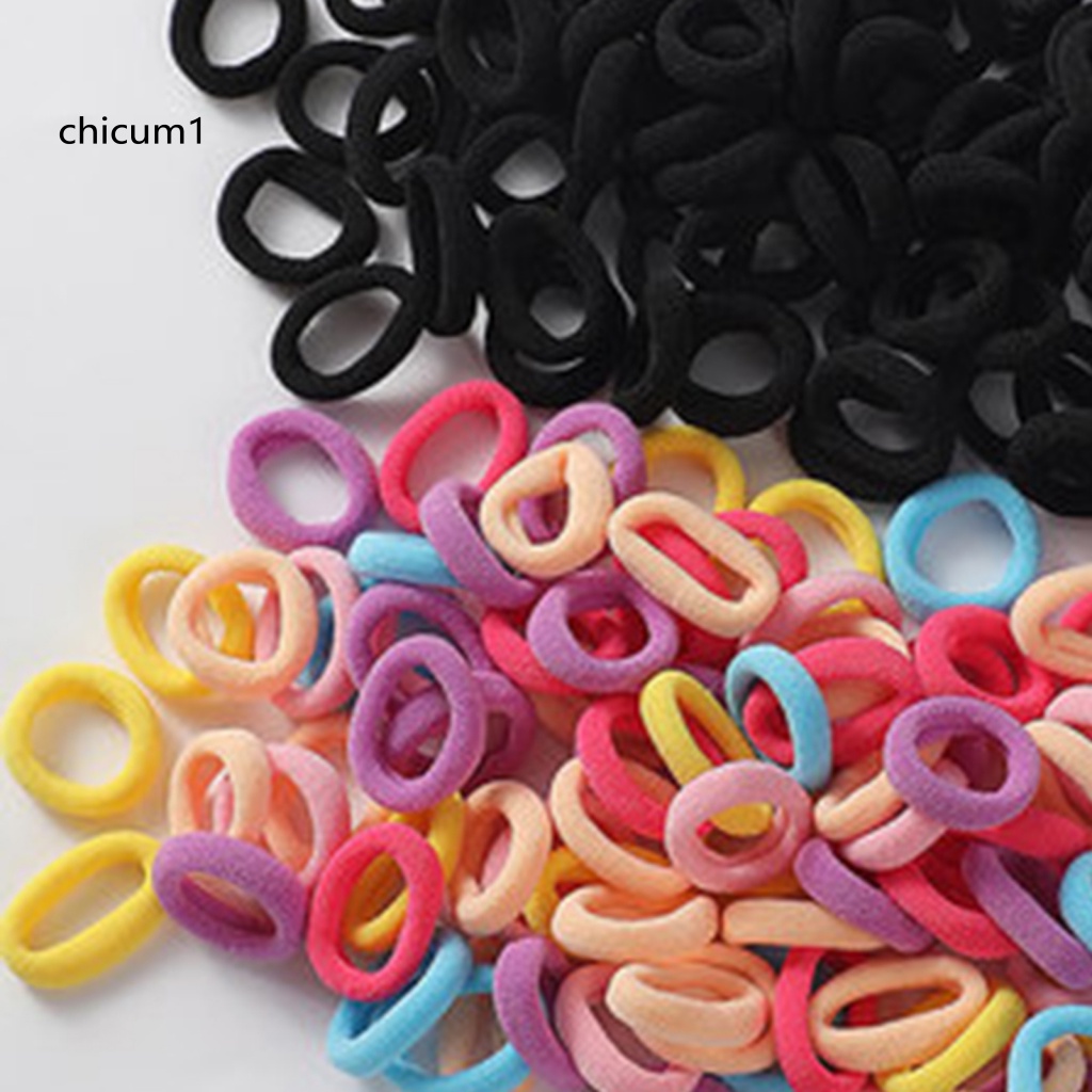 Set 100 Dây Cột Tóc Co Giãn Chống Rơi Màu Sắc Ngọt Ngào Cho Bé Gái