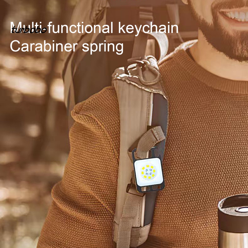 Turbobo Đèn Pin LED Mini Có Móc Khóa Nam Châm Độ Sáng Cao Có Thể Sạc Lại Dùng Khi Đi Cắm Trại