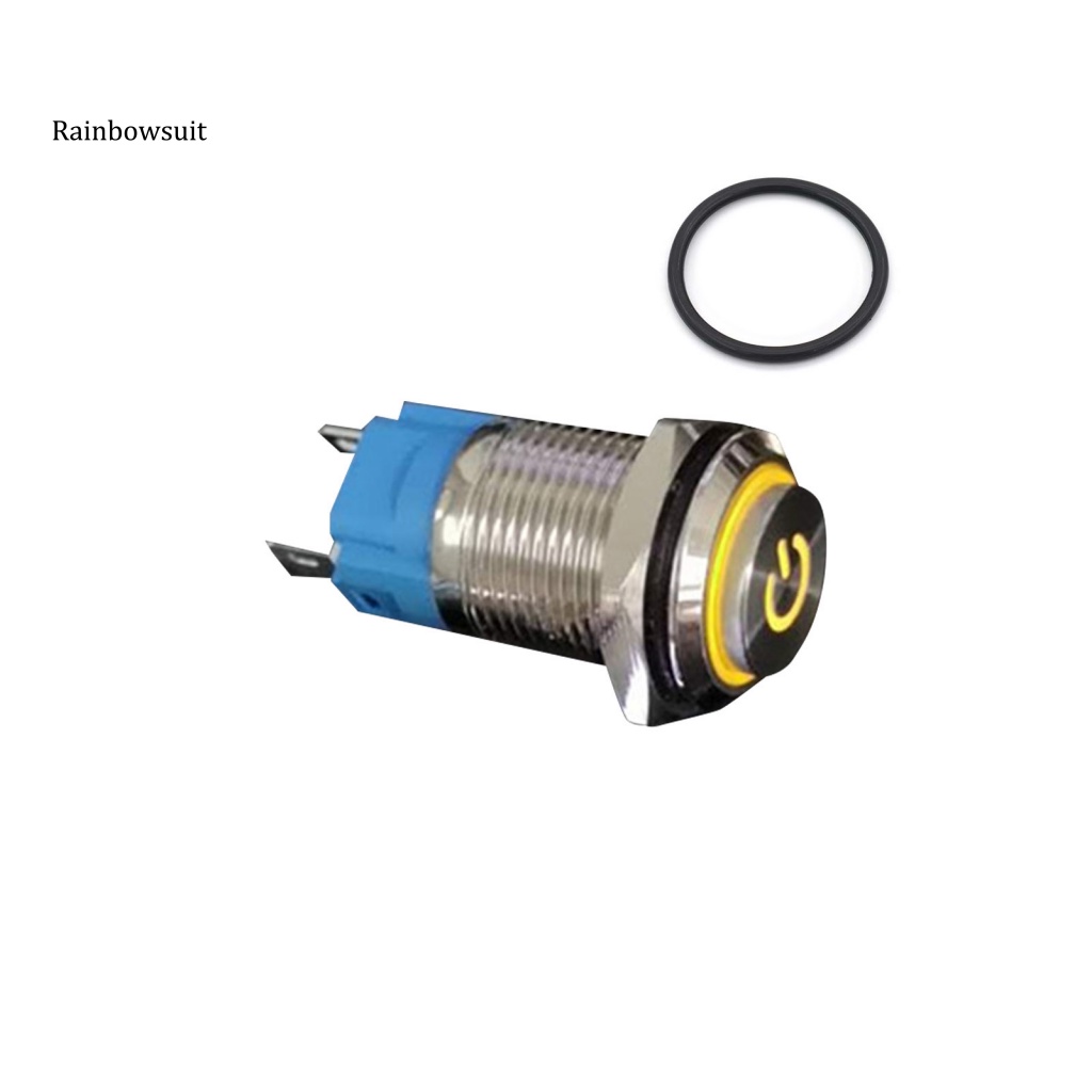 Nút Công Tắc Tự Khóa Bằng Kim Loại 16mm Chống Nước Có Đèn LED