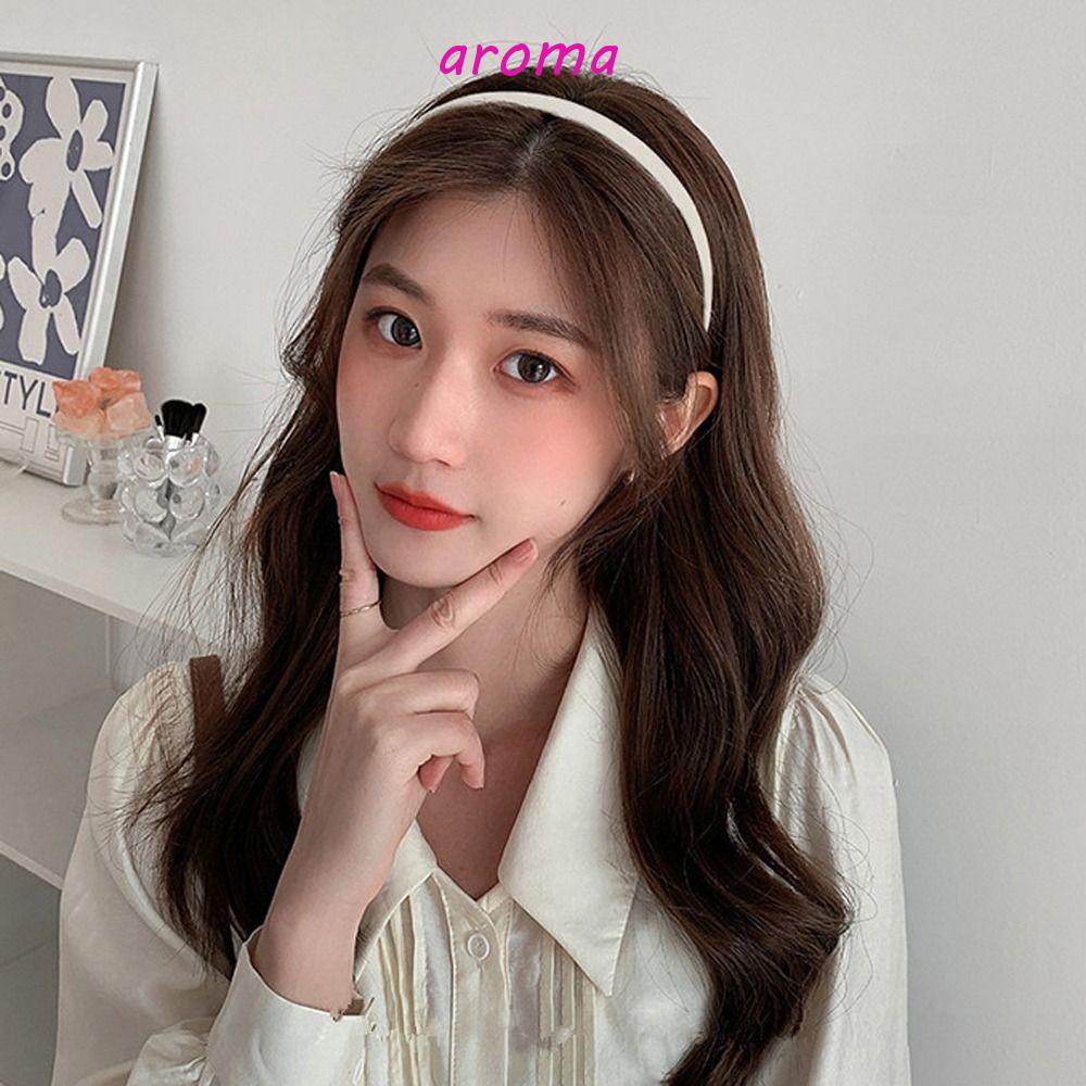 AROMA Băng Đô Cài Tóc Bằng Lụa Satin Chống Trượt Thời Trang Cổ Điển Ngọt Ngào Cho Cô Dâu