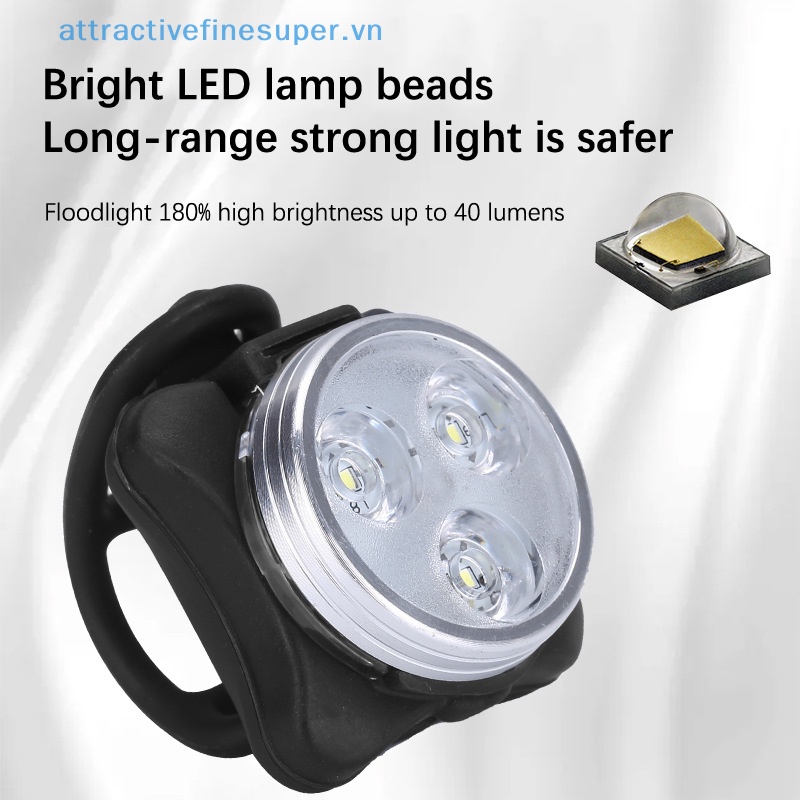 Bộ Đèn Pha LED 650mah 4 Chế Độ Kèm Sạc USB Tiện Dụng Cho Xe Đạp