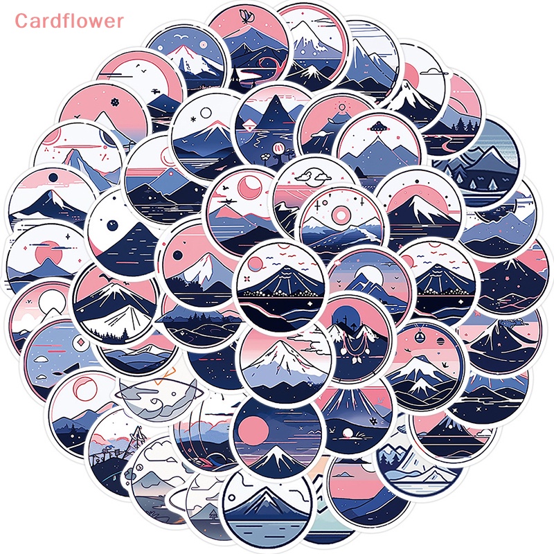 Bộ 52 Miếng Dán Trang Trí Vali Đàn Guitar / Laptop / Điện Thoại / Tủ Lạnh Hình Núi Hành Tinh Graffiti DIY Mới