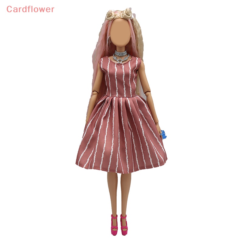 &lt; Cardflower &gt; Đầm Búp Bê Kẻ Sọc Thời Trang Nhiều Kiểu Dáng Sáng Tạo Và Thiết Thực 29cm