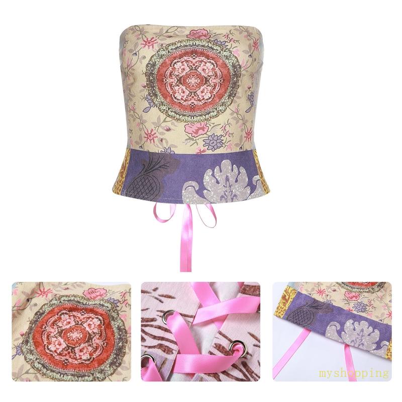 Áo Lửng Phối Hoa Phong Cách Vintage Gợi Cảm Cho Nữ