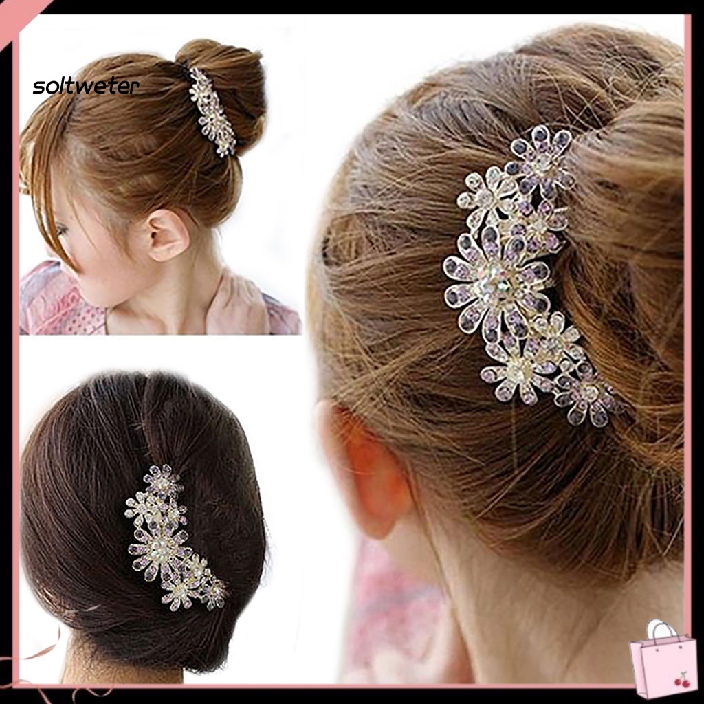 Kẹp Tóc Hình Hoa Đính Đá Lấp Lánh
