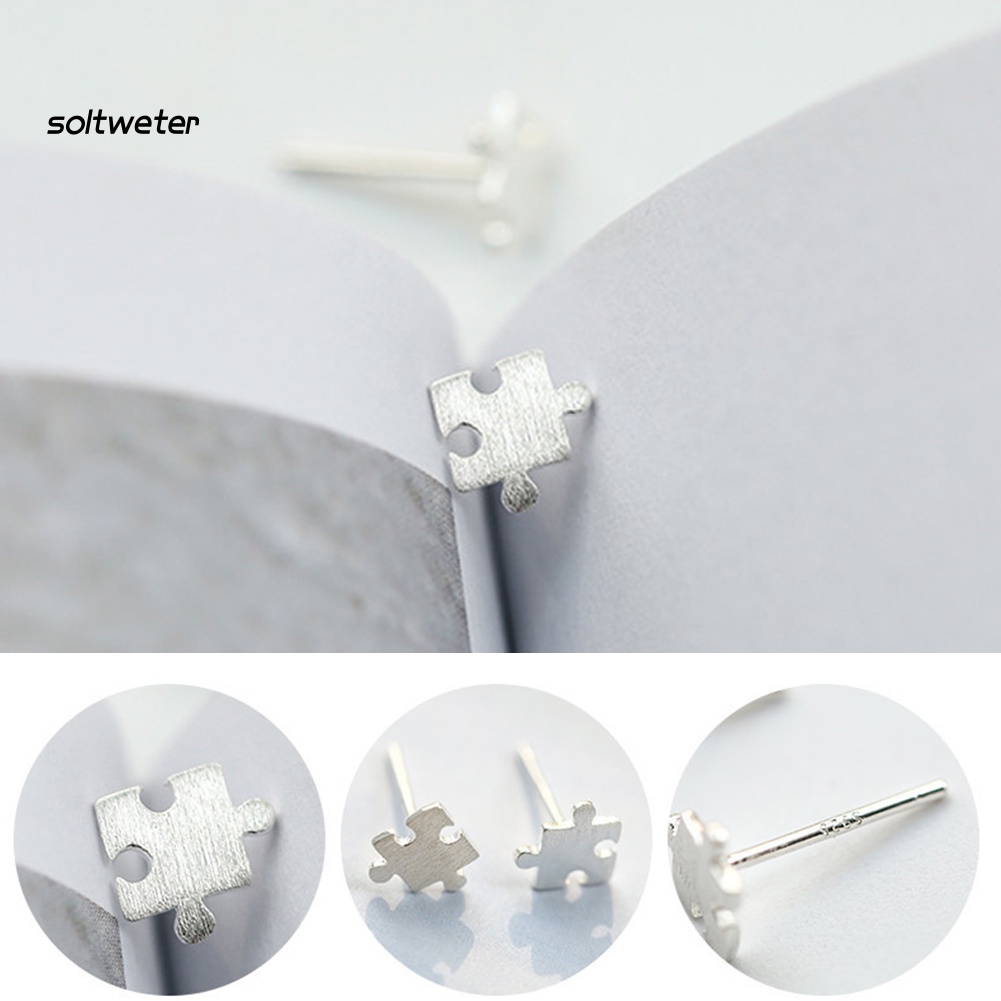 Đôi Khuyên Tai Hình Mảnh Ghép Hình Thời Trang Cho Nữ