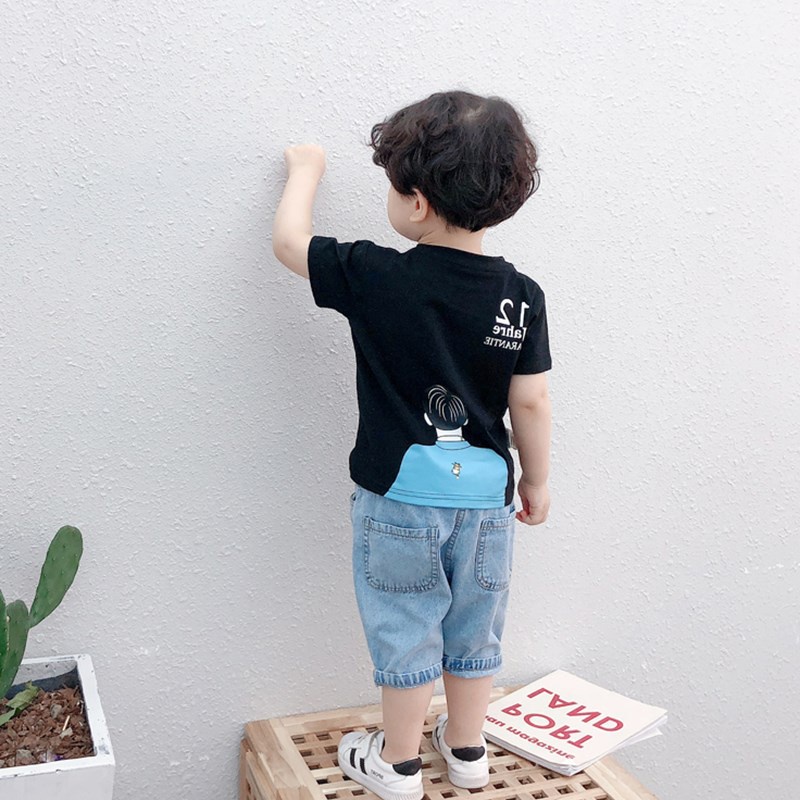 Áo Thun cotton Ngắn Tay In Hình Thời Trang Hè Hàn Quốc Dành Cho Bé Trai 2023