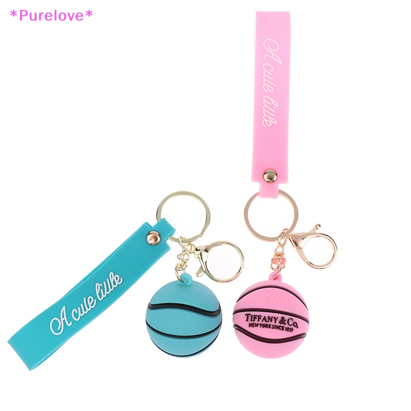 1 Móc Khóa Cao Su PVC Hình Quả Bóng Rổ 3D Mới