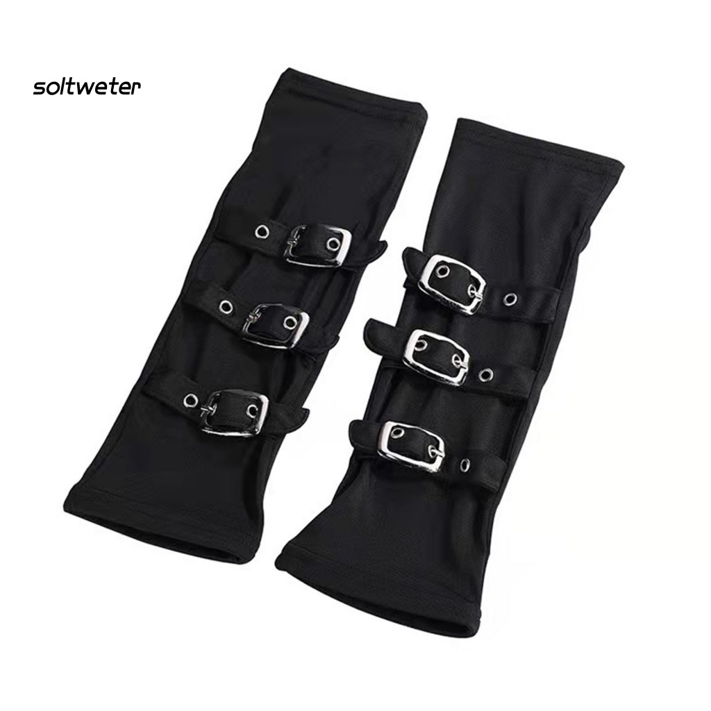 1 Đôi Găng Tay Hở Ngón Có Khóa Cài Có Thể Điều Chỉnh Phong Cách Hip Hop Đường Phố