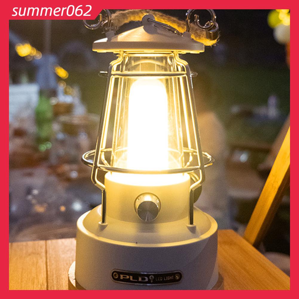 Summer062 Vintage LED Đèn Lồng Cắm Trại Hoạt Động Bằng Pin Lều Di Ngoài Trời Cho Dã Ngoại Khẩn Cấp