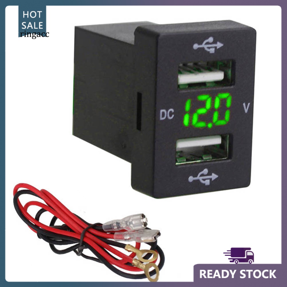 Tẩu Sạc Nhanh Hai Cổng USB Hiển Thị Điện Áp Cho Toyota New Corolla Ralink