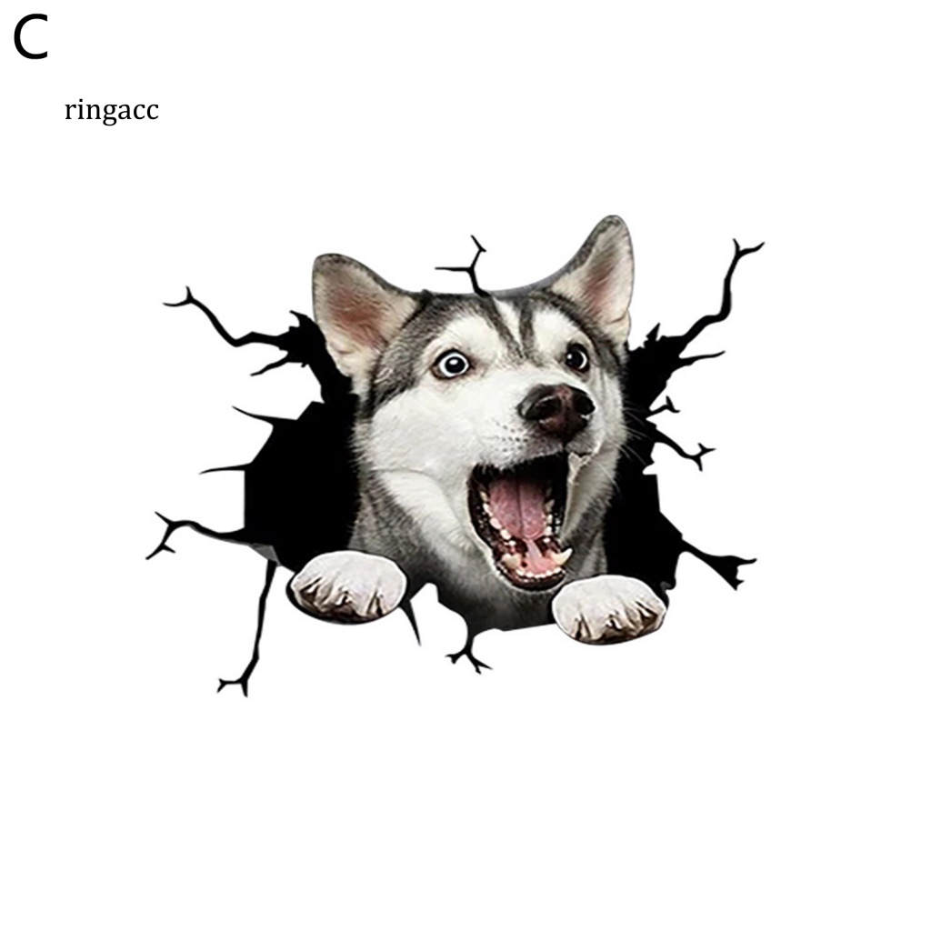 Nhãn Dán Trang Trí Xe Hơi Họa Tiết Vết Nứt 3D Dễ Thương Bắt Mắt