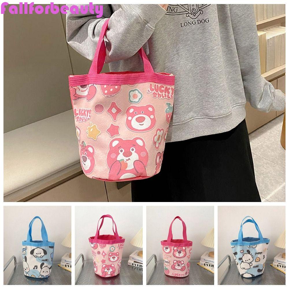 FALLFORBEAUTY Túi vải Cỡ Lớn In Họa Tiết Chuột Mickey Đơn Giản