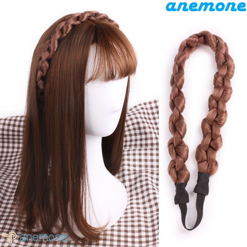 ANEMONE Băng Đô Bện Sợi Tổng Hợp Màu Nâu / Đen Phong Cách Bohemian Tự Nhiên Cho Nữ