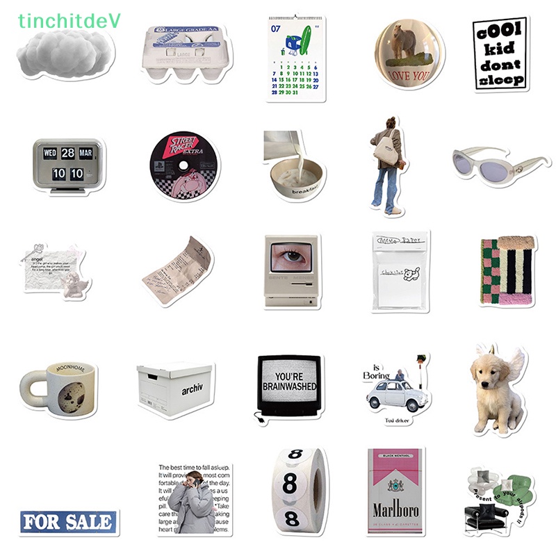 Bộ 57 Miếng Dán Họa Tiết Hoạt Hình Graffiti Kiểu Hàn Quốc Đơn Giản