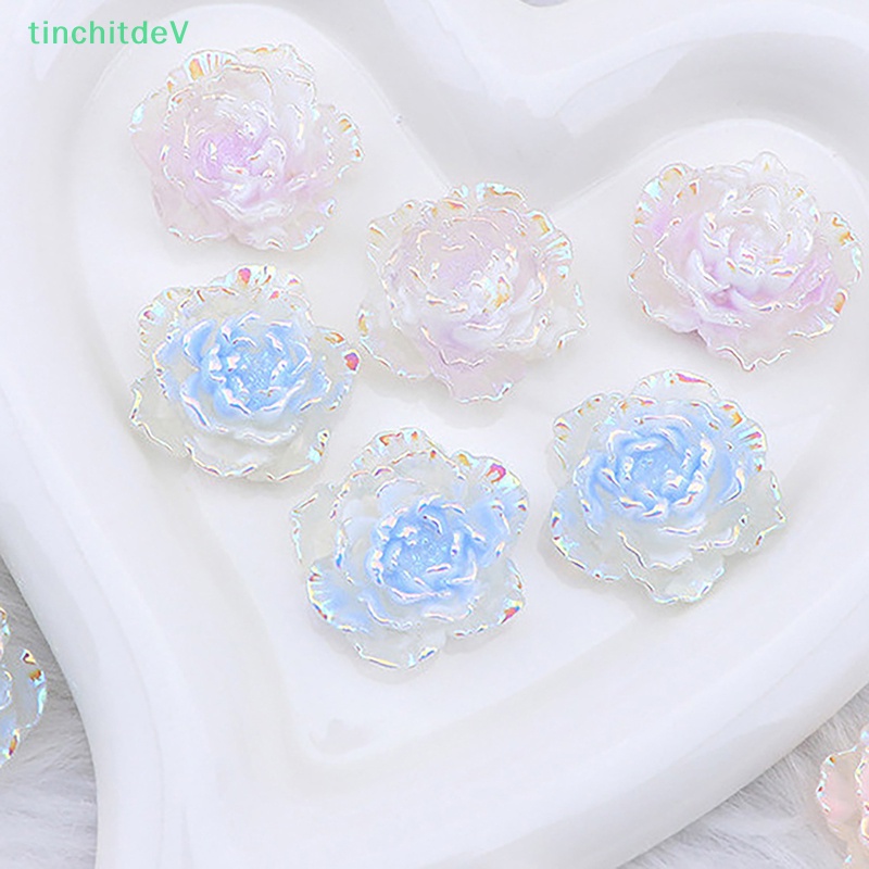 Set 5 Phụ Kiện Đá Đính Trang Trí Móng Tay Nghệ Thuật Hình Bông Hoa Bằng Nhựa Acrylic Dễ Thương