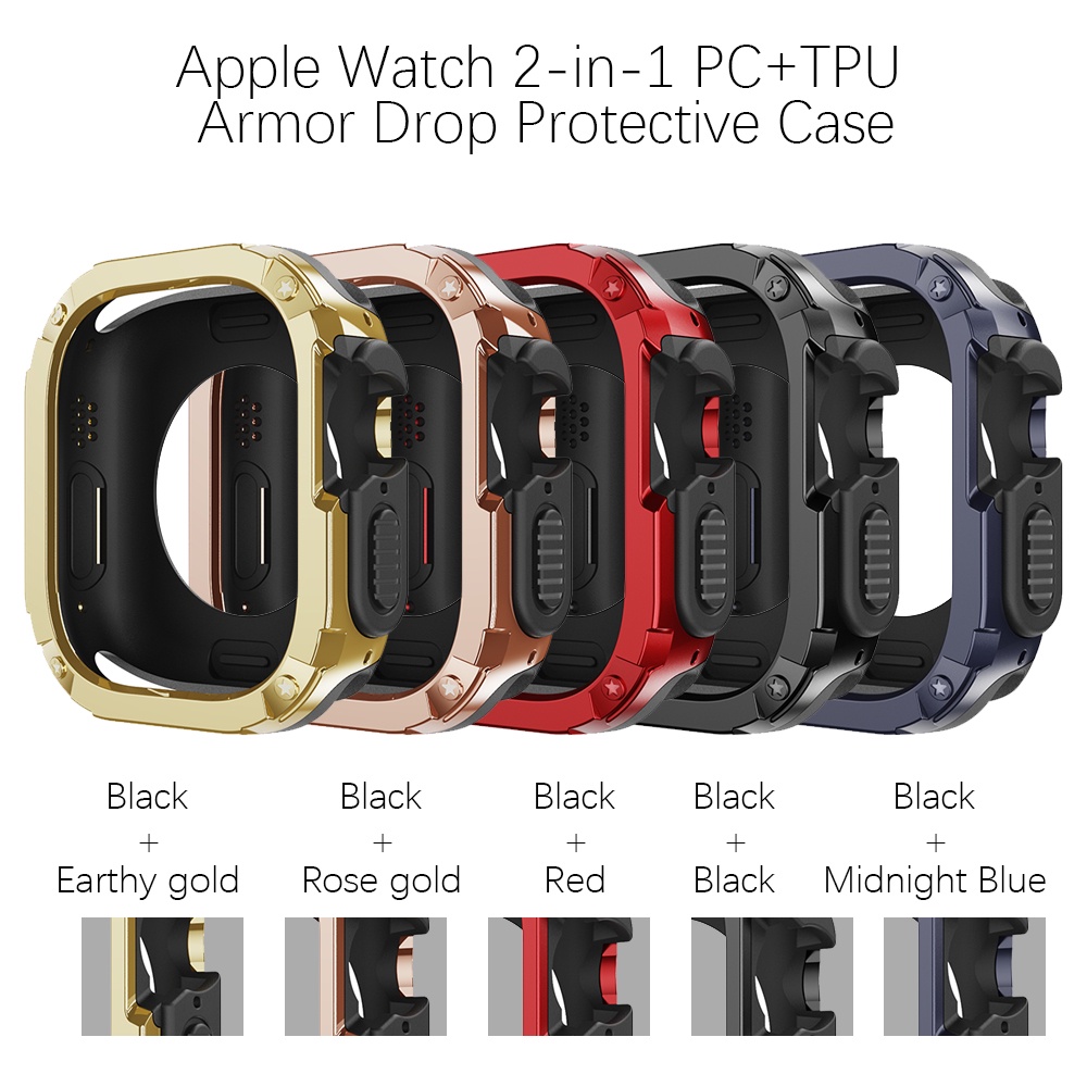 Ốp Bảo Vệ Chống Rơi Vỡ 2 Trong 1 Dành Cho Apple Watch Ultra 49mm 8 7 6 5 4 Se iwatch Series 40mm 41mm 44mm 45mm