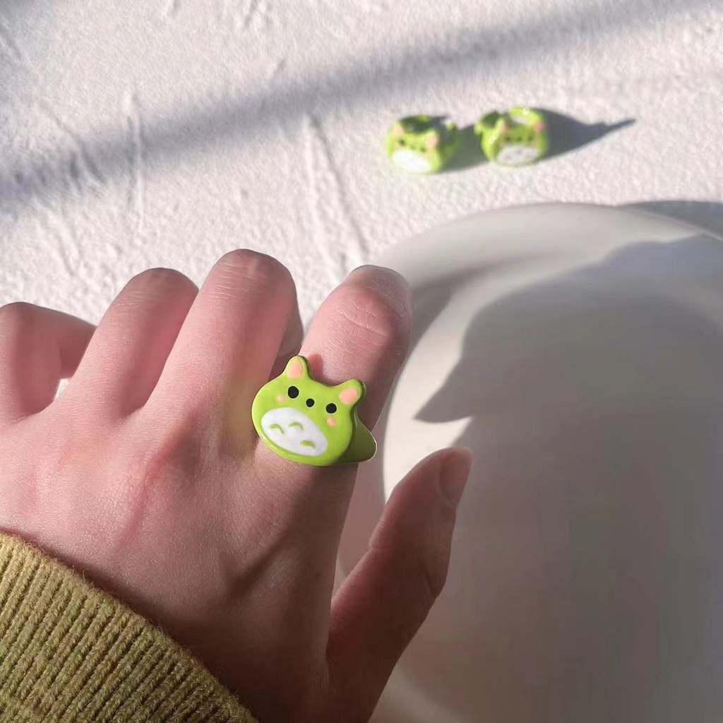 Nhẫn Cặp Đôi Nhỏ Dễ Thương Vui Nhộn Thời Trang Đa Năng Phong Cách INS