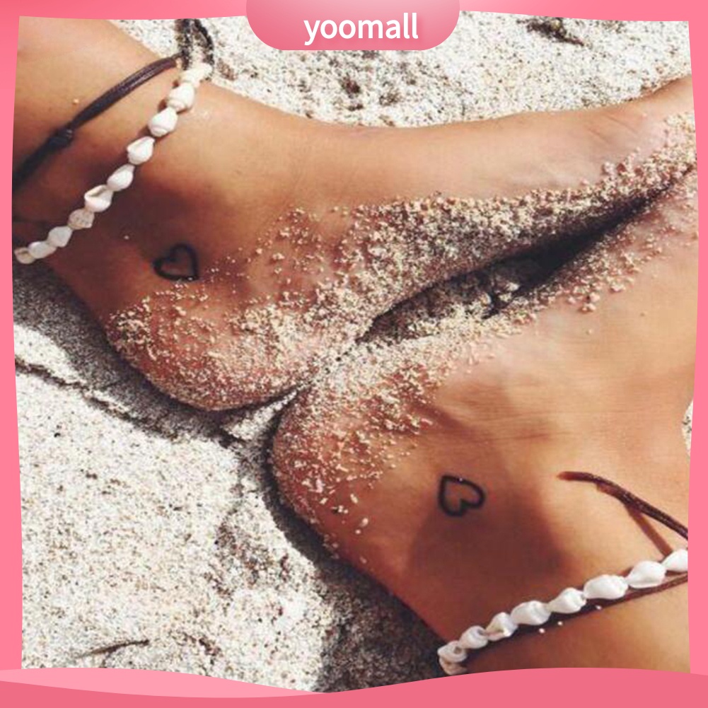 Set 2 Lắc Chân Đính Vỏ Sò Phong Cách Bohemia Thời Trang Cho Nữ