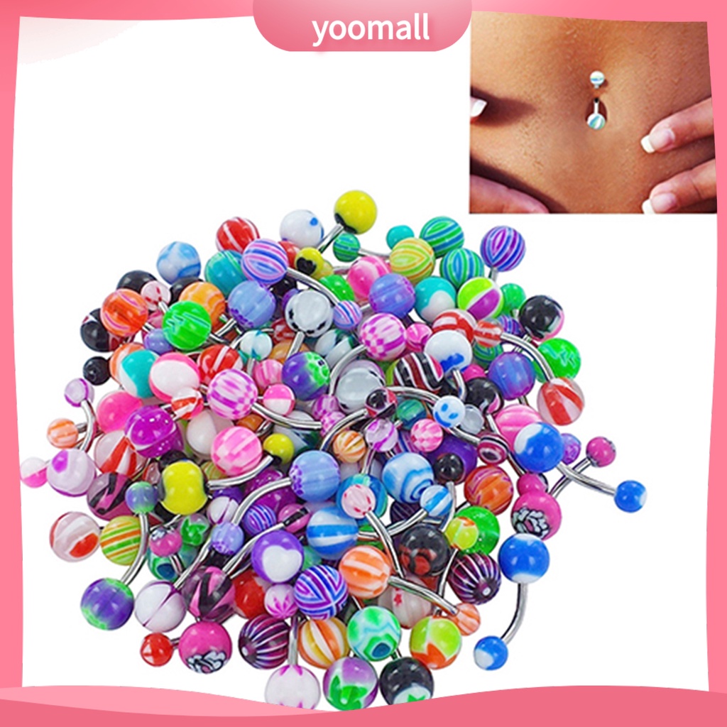 Set 30 Khuyên Rốn Acrylic Nhiều Màu Sắc Gợi Cảm