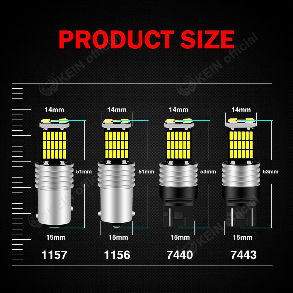Đèn Led Phanh Xe Hơi / Xe Máy KEIN T15 T20 7440 7443 1156 BA15S P21W W16W W21W W21 / 5W 45SMD 4014